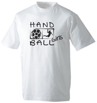 Handballshirt in weiß mit schwarzem Motiv